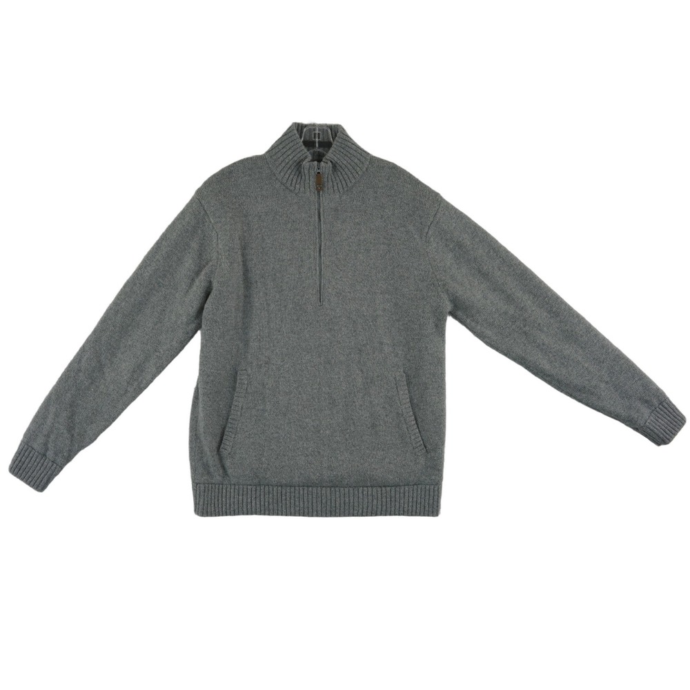 Royal Robbins Sweater Mens Size Large Gray Wool Blend Half Zip Pullover Baylands